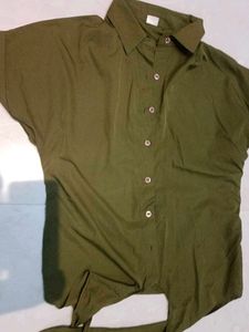 Olive Green Button-Up Shirt