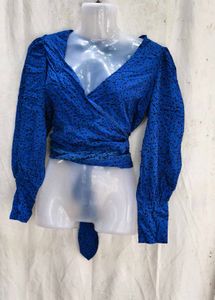 48209. Blue cute wrap top