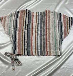 Striped Wrap Top - Casual Style