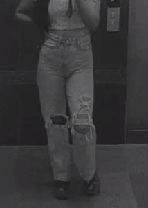 Loose straight high waist demin
