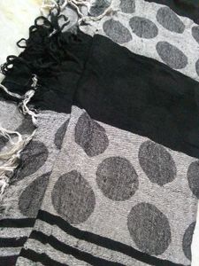 Black &amp; Grey Polka Dot Dupatta combo of 2