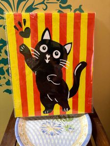Cute Black Cat Art Print