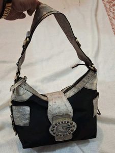 Stylish Black & Silver Hobo Bag