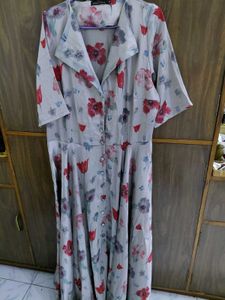 Floral Print Button-Up Midi Dress