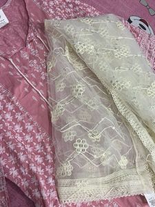 Pink Floral Kurta Set with Dupatta