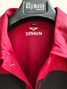 Men's Maroon &amp; Black Striped Polo T-Shirt