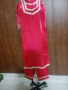 Vibrant Red Kurta Set with Dupatta
