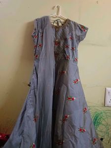 Grey Embroidered Gown