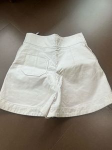 White High-Waisted Denim Shorts