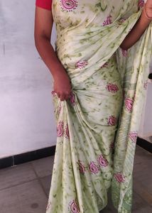 Green Silk Shiny Saree