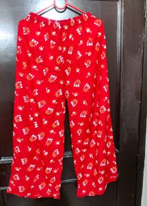 Red Floral Print Palazzos New without tag ✨