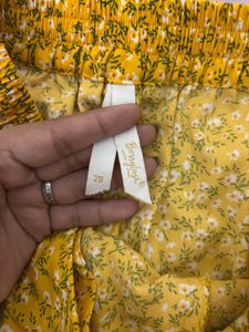 Yellow Floral Mini Skirt