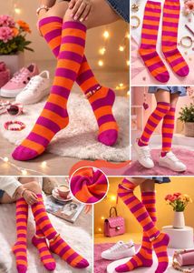 Trendy Girls Striped Long Leg Socks stockings