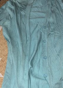 Teal Button-Up Long Sleeve Top