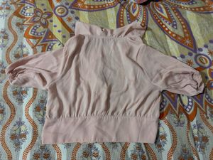 Blush Pink Cropped Blouse