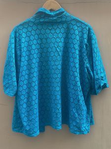 Stylish Blue Open Front Kimono Cardigan