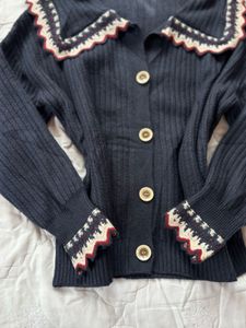 Cozy Navy Button-Up Cardigan