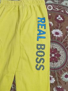 Yellow 'Real Boss' Joggers