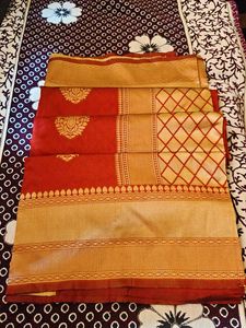 SALE RATE Red & Gold Banarasi Silk Saree
