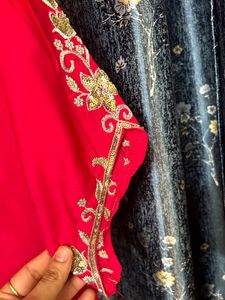 Elegant Red Kurta with Gold Embroidery