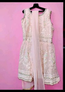 Embroidered Baby pink Suit Sharara set