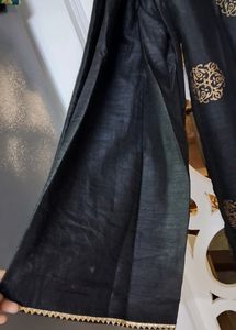 Stylish Libas Black And Golden Patch Work With Plazoo And Stunning Duppatta