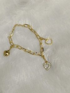Gold Heart Charm Bracelet