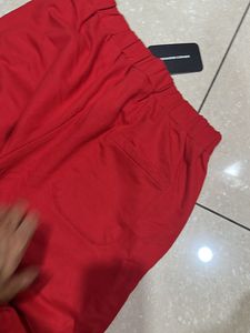Red Graphic Print Pants