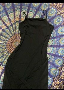 Elegant Black Midi Slip Dress