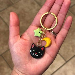 Cute Celestial Cat Keychain