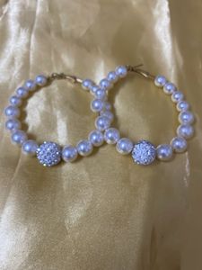Elegant Pearl Hoop Earrings