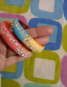 Sparkly Pink &amp; Yellowish, Cream Colour Chura Set💛