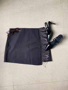 URBANIC Black Mini Skirt with Embellishments