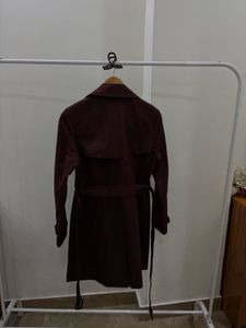 DOUBLE BREASTED BURGUNDY  TRENCH COAT
