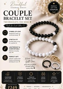 Couple Bead Bracelet Set