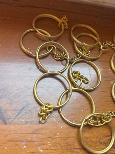 Gold Tone Keychain Rings with Chains