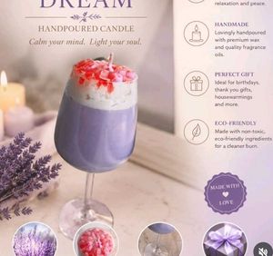 Handpoured Dream fregrance scented candle