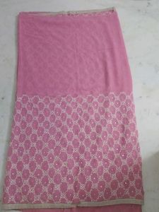 Elegant Pink Embroidered saree