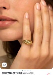 croissant💍 Gold Twisted Rope Ring