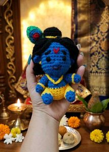 Handmade Crochet Krishna Doll