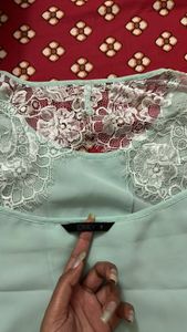 ONLY Seagreen Lace Top