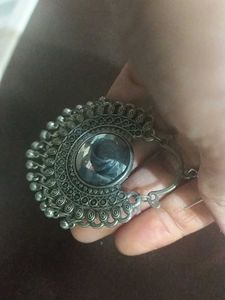 Oxidized Silver Mirror Earrings