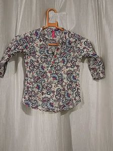 Paisley Print Button-Up Shirt