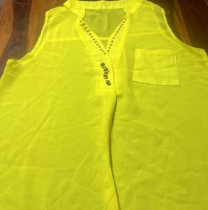 Yellow Sleeveless Top