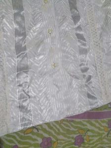 women's White Textured Shirt