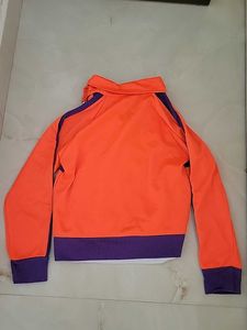 Bright Orange Joggers with Purple Stripes