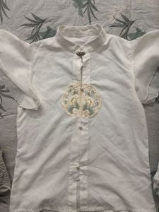 Elegant White Embroidered Blouse