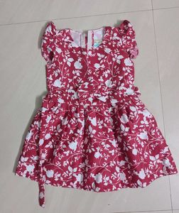 Cute Floral Print Girl's Dress