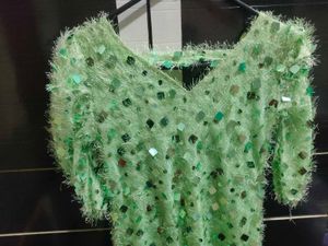 Sparkly Green Mini Dress