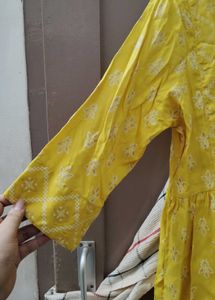 Yellow Embroidered Kurta